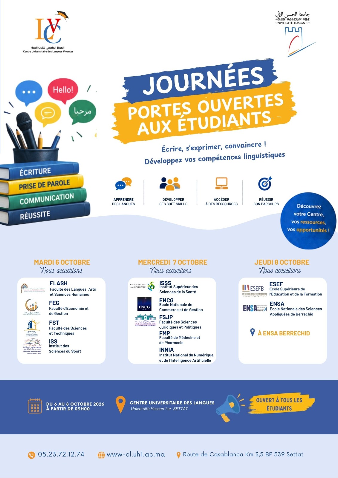 Journées portes ouvertes — Centre Universitaire des Langues